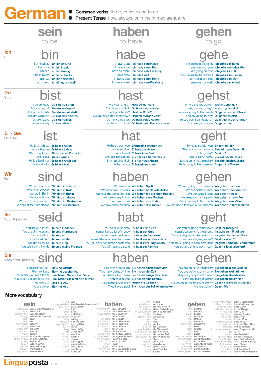 German Common Verbs LinguaPosta