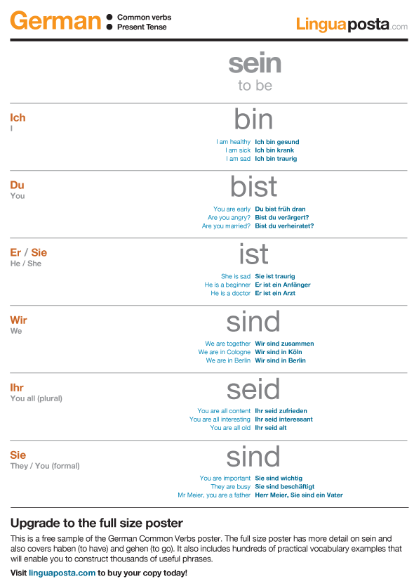 Common German Verbs LinguaPosta